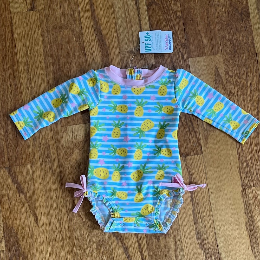 Ruffle Butts Rash Guard One Piece - Pineapple Paradise